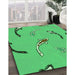 Machine Washable Transitional Neon Green Rug in a Family Room, wshpat1782grn