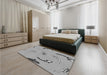 Patterned Platinum Gray Rug in a Bedroom, pat1782gry