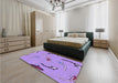 Patterned Bright Lilac Purple Rug in a Bedroom, pat1782pur