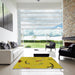 Machine Washable Transitional Yellow Rug in a Kitchen, wshpat1782yw