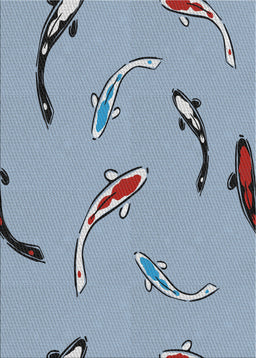 Patterned Azure Blue Novelty Rug, pat1782