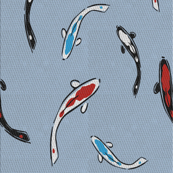 Patterned Azure Blue Novelty Rug, pat1782