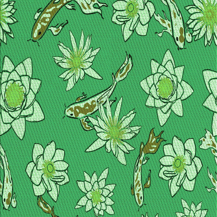 Patterned Green Rug, pat1783grn