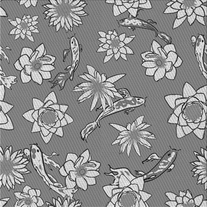 Round Patterned Carbon Gray Rug, pat1783gry