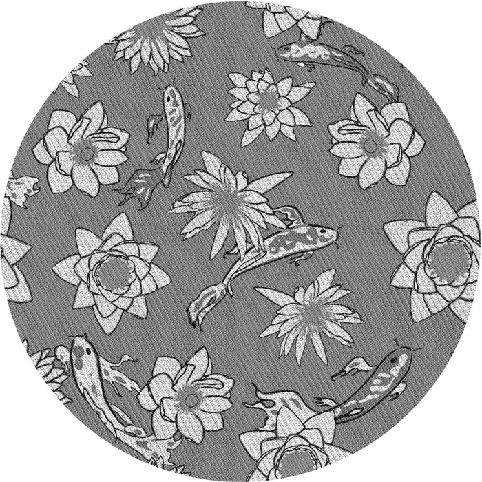 Square Patterned Carbon Gray Rug, pat1783gry