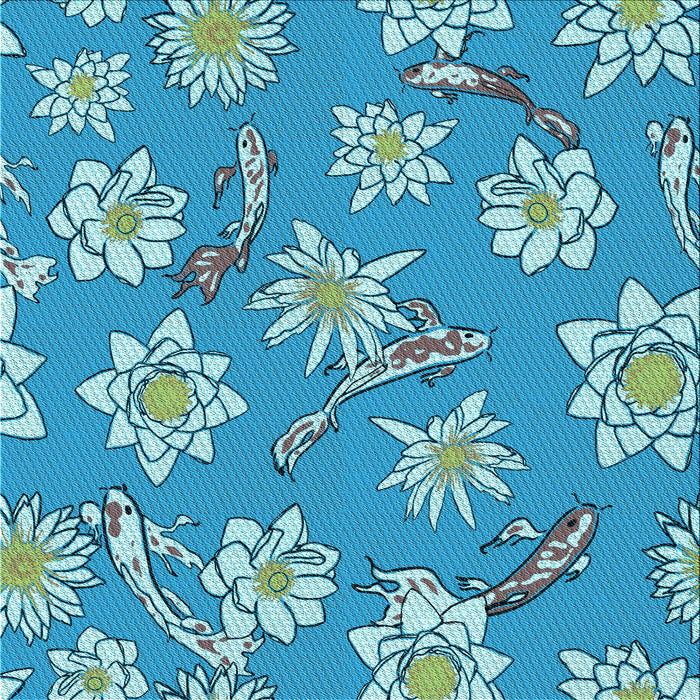 Round Patterned Blue Ivy Blue Rug, pat1783lblu