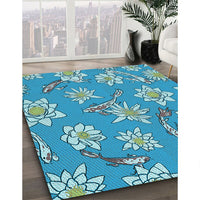 Patterned Blue Ivy Blue Rug, pat1783lblu