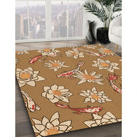 Patterned Yellow Orange Rug, pat1783org