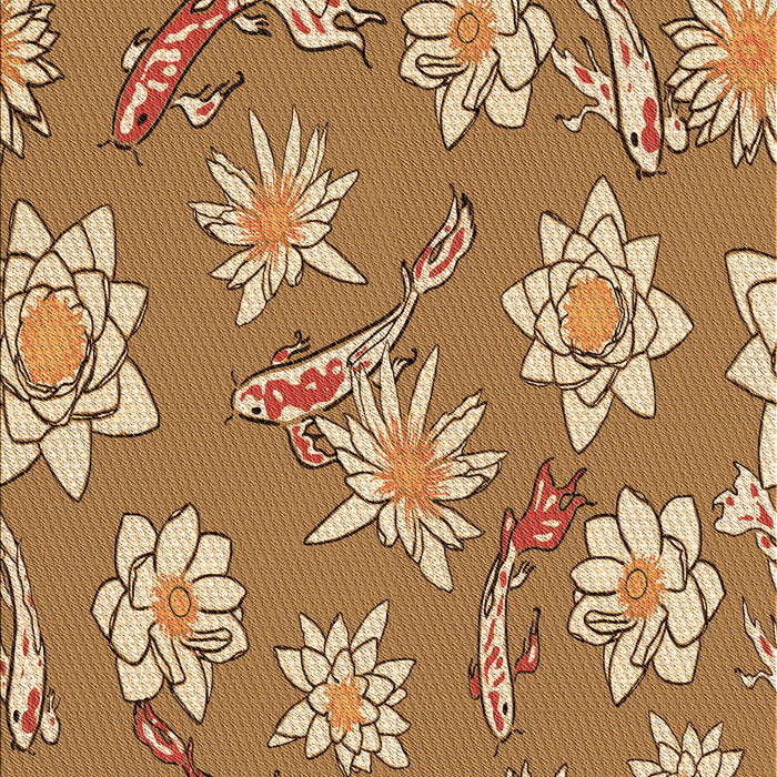 Patterned Yellow Orange Rug, pat1783org