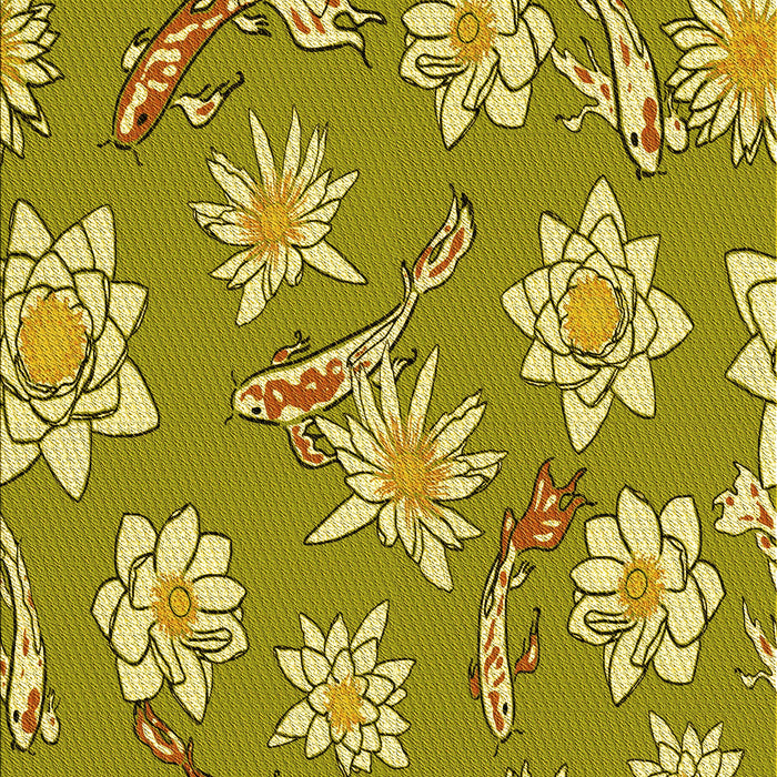 Machine Washable Transitional Dark Yellow Green Rug, wshpat1783yw