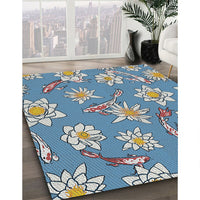 Patterned Blue Novelty Rug, pat1783