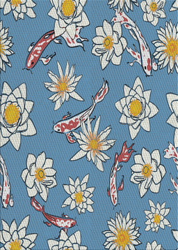 Patterned Blue Novelty Rug, pat1783