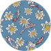 Sideview of Patterned Blue Novelty Rug, pat1783