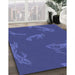 Patterned Sapphire Blue Rug in Family Room, pat1784blu