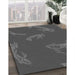 Patterned Black Rug in Family Room, pat1784gry