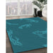 Machine Washable Transitional Dark Turquoise Green Rug in a Family Room, wshpat1784lblu