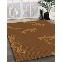 Patterned Red Brown Rug, pat1784org