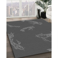 Patterned Gray Novelty Rug, pat1784