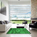 Square Patterned Green Rug in a Living Room, pat1785grn