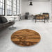 Round Patterned Red Brown Rug in a Office, pat1785org