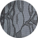 Sideview of Patterned Dark Gray Novelty Rug, pat1785