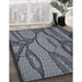 Patterned Dark Gray Novelty Rug in Family Room, pat1785