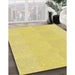 Machine Washable Transitional Golden Brown Yellow Rug in a Family Room, wshpat1786yw