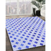 Patterned Lavender Blue Rug in Family Room, pat1787blu