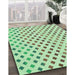 Machine Washable Transitional Mint Green Rug in a Family Room, wshpat1787grn