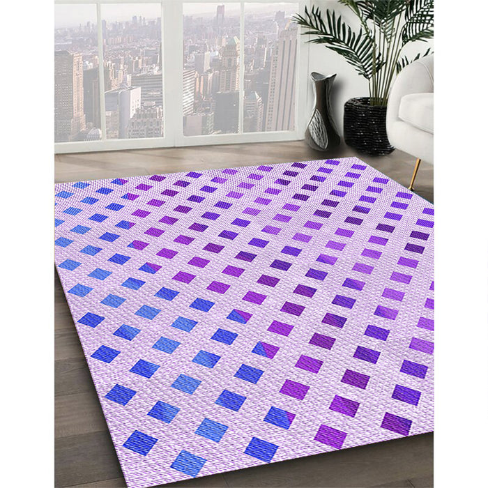Patterned Purple Daffodil Purple Rug in Family Room, pat1787pur