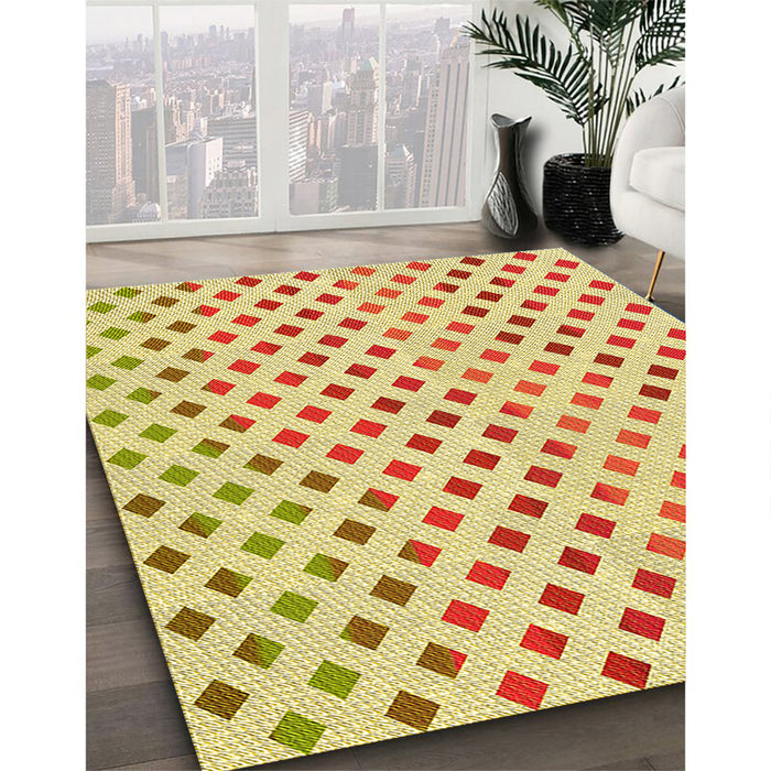 Patterned Orange Rug in Family Room, pat1787yw
