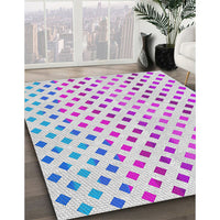 Patterned Water Blue Novelty Rug, pat1787