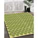 Machine Washable Transitional Seaweed Green Rug in a Family Room, wshpat1789yw