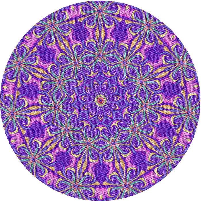 Sideview of Patterned Dark Violet Purple Modern Rug, pat178