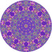 Square Machine Washable Transitional Dark Violet Purple Rug, wshpat178