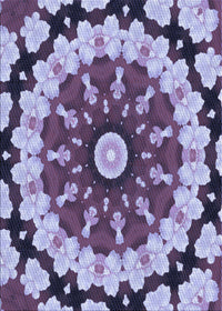 Machine Washable Transitional Purple Rug, wshpat179blu