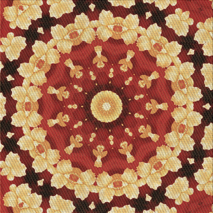 Round Patterned Orange Rug, pat179brn