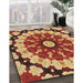 Patterned Orange Rug in Family Room, pat179brn
