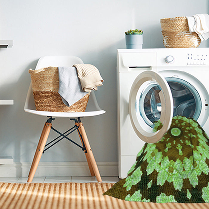 Machine Washable Transitional Emerald Green Rug in a Washing Machine, wshpat179grn