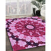 Machine Washable Transitional Violet Purple Rug in a Family Room, wshpat179pur