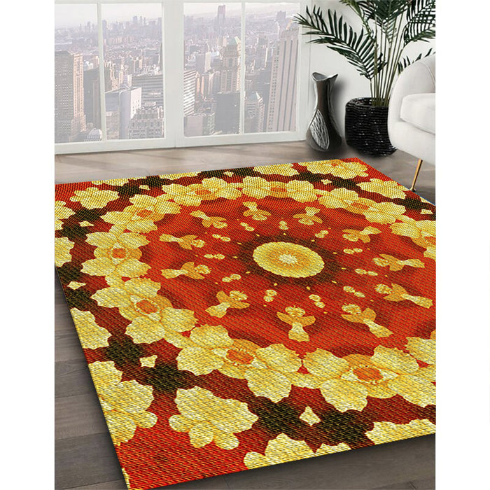 Machine Washable Transitional Red Rug in a Family Room, wshpat179yw