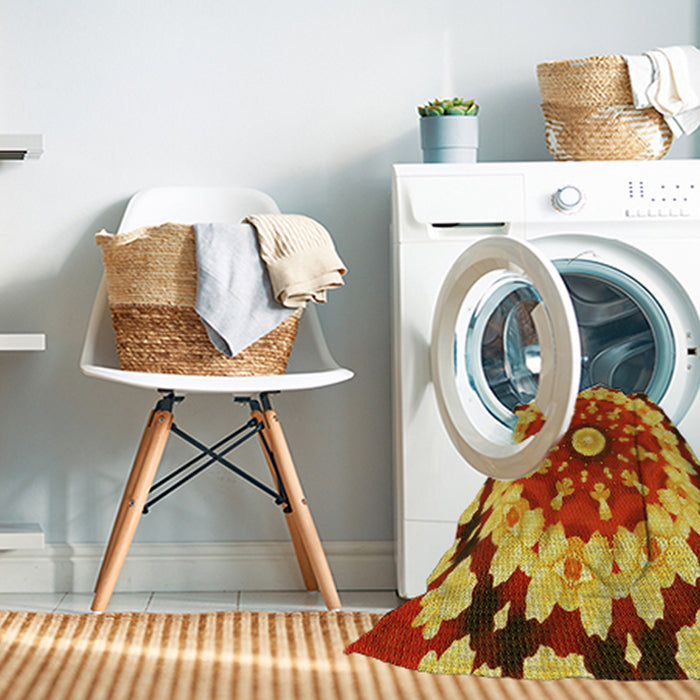 Machine Washable Transitional Red Rug in a Washing Machine, wshpat179yw