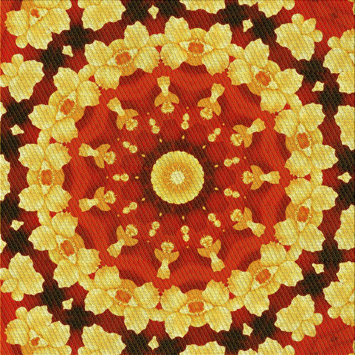 Round Patterned Red Rug, pat179yw