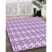 Machine Washable Transitional Blossom Pink Rug in a Family Room, wshpat1790pur