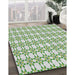 Patterned Forest Green Abstract Machine Washable Rug in a Family Room, wshpat1790