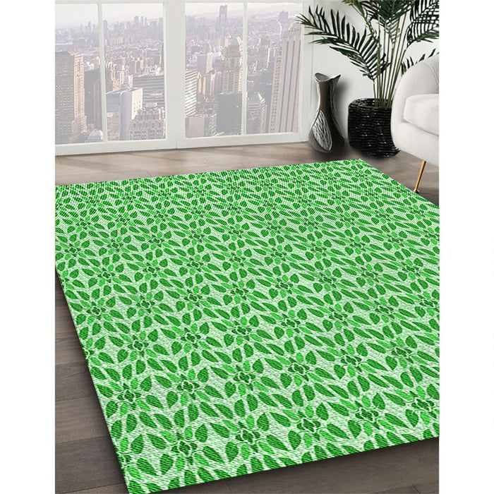Machine Washable Transitional Jade Green Rug in a Family Room, wshpat1791grn