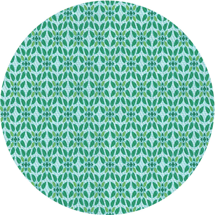 Square Machine Washable Transitional Aquamarine Green Rug in a Living Room, wshpat1791lblu