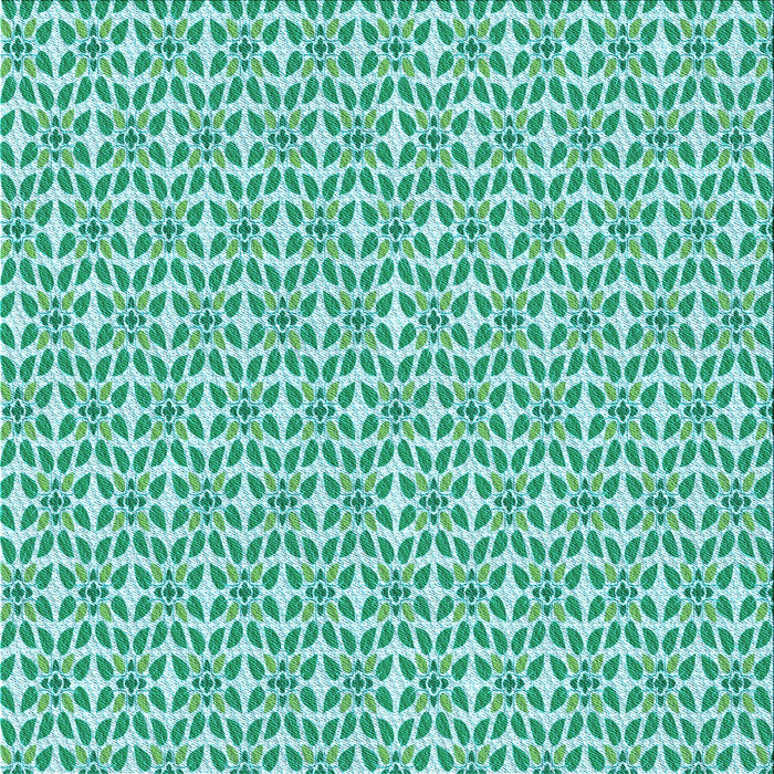 Round Machine Washable Transitional Aquamarine Green Rug, wshpat1791lblu