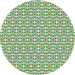 Square Patterned Green Abstract Machine Washable Rug, wshpat1791