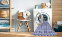 Machine Washable Transitional Periwinkle Purple Rug in a Washing Machine, wshpat1792blu